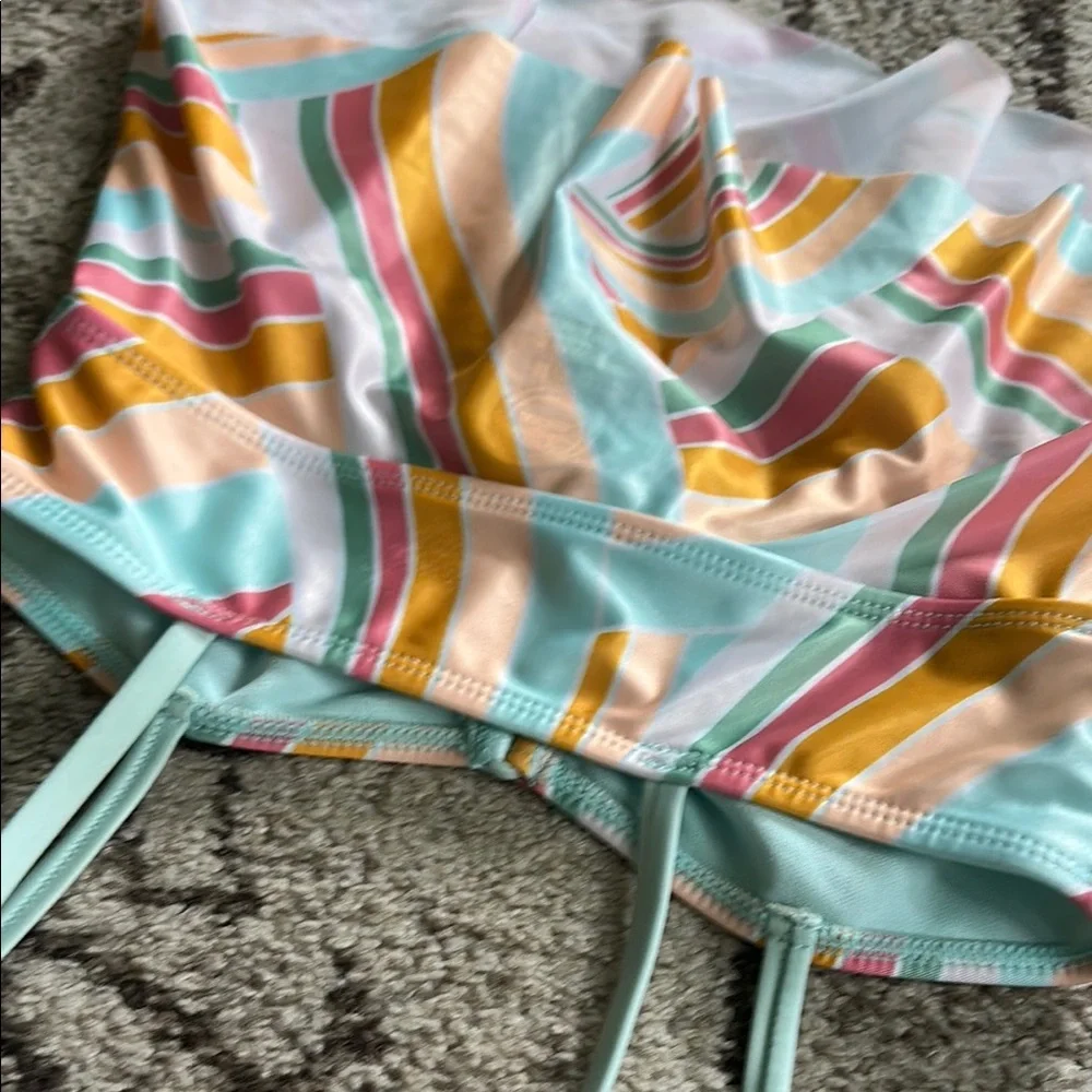 Wonder nation Colorful Striped tankini Bikini Set